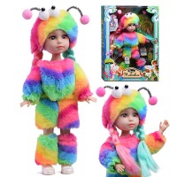 Кукла "Рита" в костюме радужного монтрика, в коробке