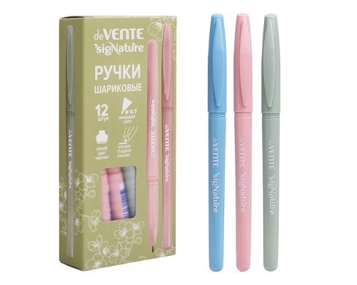 Ручка шариковая "SigNATURE" d=0,7 мм, ультра гладкое письмо, чернила на масляной основе, цветной корпус, рифлёная грип-зона, цвета корпуса ассорти, сменный стержень, в картонной коробке