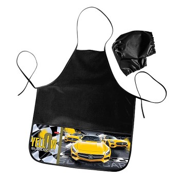 Фартук MINI с двумя карманами 49х39см "Yellowsupercar" в индивидуальной упаковке