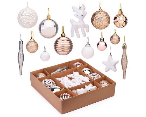 Набор новогодних украшений "Зимняя сказка" 3-6см*42шт