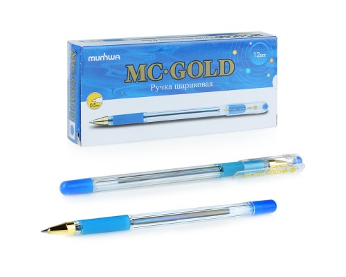 Ручка шариковая "MC Gold" синяя, 0,5мм, грип