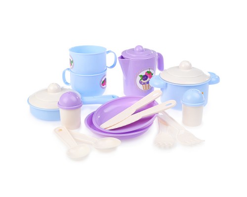 Набор детской посуды "Хозяюшка" на 2 персоны (V1) (18 элементов) (в сеточке)