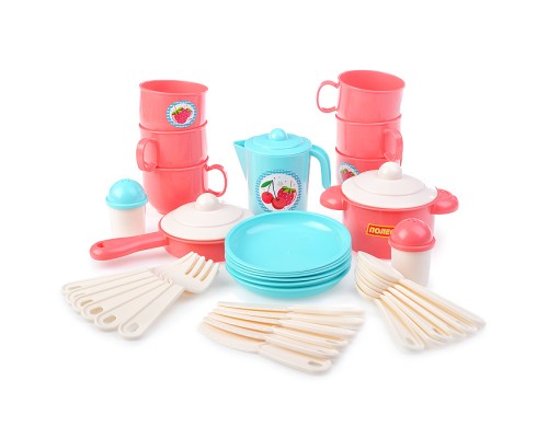 Набор детской посуды "Хозяюшка" на 6 персон (V3) (38 элементов) (в сеточке)
