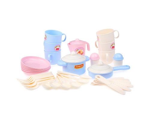 Набор детской посуды "Хозяюшка" на 6 персон (V5) (38 элементов) (в сеточке)