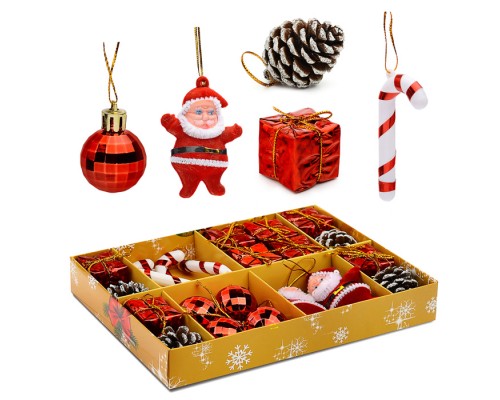 Набор новогодних украшений S1604 "Вдохновение" (3см.* 24шт.)
