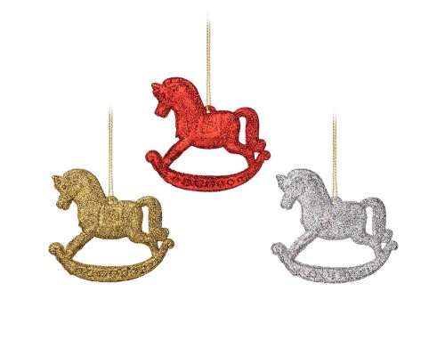 Набор новогодних украшений "Лошадки" (3шт х 8см)