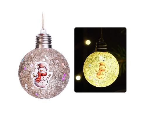 Новогоднее украшение "Снеговичок" светящийся (8см)