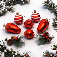 Набор новогодних украшений "Новогодние радости" (8шт х 22,5см)