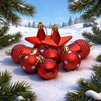 Набор новогодних украшений "Ёлочные сказки" (8шт)