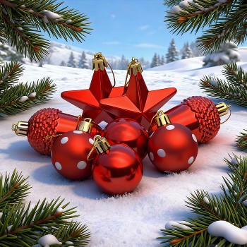 Набор новогодних украшений "Ёлочные сказки" (8шт)