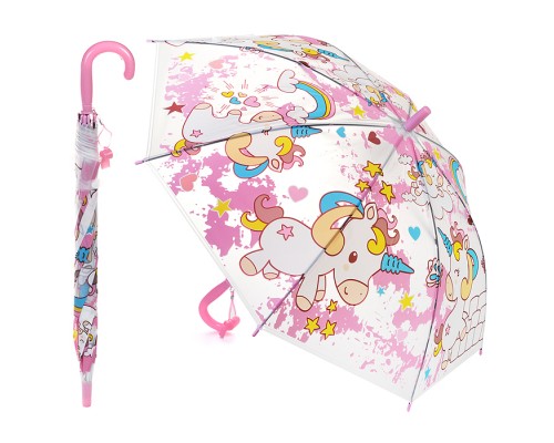 Зонт детский "Страна единорогов" (50см.) розовый