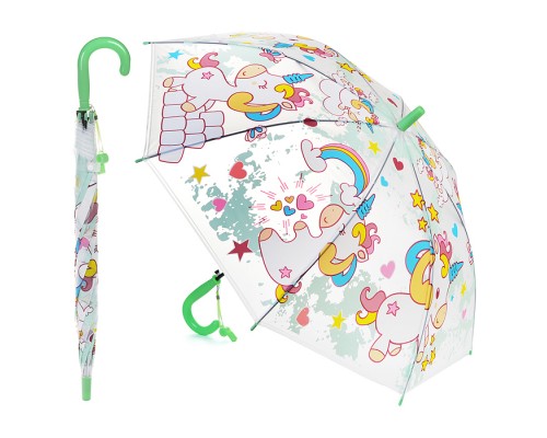 Зонт детский "Страна единорогов" (50см.) зеленый