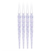 Набор новогодних украшений "Перламутровые сосульки" (4шт х 12,5см)