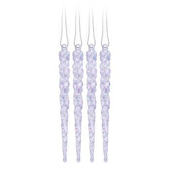 Набор новогодних украшений "Перламутровые сосульки" (4шт х 12,5см)