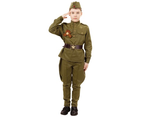 Костюм "Солдат" (гимнастерка, брюки, пилотка, ремень) 134-68