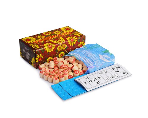 Русское лото дерев. "Подарочное" роспись, в коробке