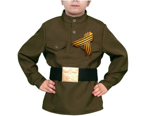 Изделие швейное "Набор карнавальный "Гимнастёрка с ремнём" дет. р-р XXL (рост 146-152)