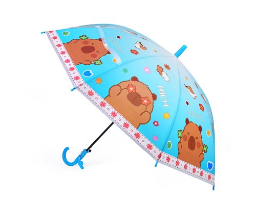 Зонт детский "Капибара" (цвет синий) (48,5см.)