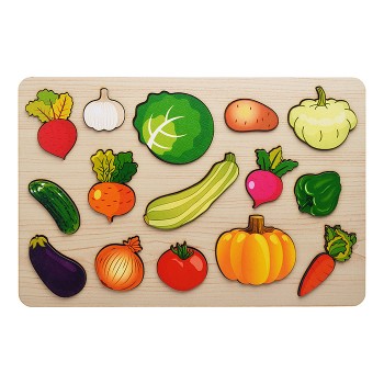 Развивающая доска "Овощи" 15 дет. пазл-рамка