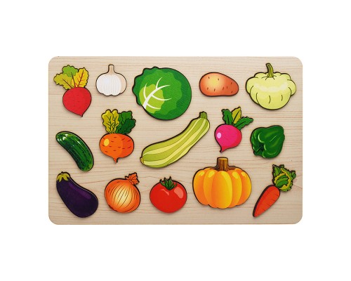 Развивающая доска "Овощи" 15 дет. пазл-рамка