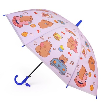 Зонт детский "Милая капибара" (цвет фиолетовый) (48,5см.)