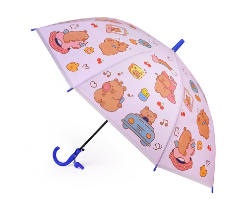 Зонт детский "Милая капибара" (цвет фиолетовый) (48,5см.)