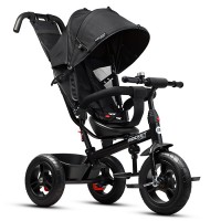 Велосипед трехколесный Rocket 137-BK, колеса надувные 12"/10", цвет черный