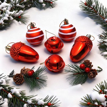 Набор новогодних украшений "Новогодние радости" (8шт х 22,5см)в пакете