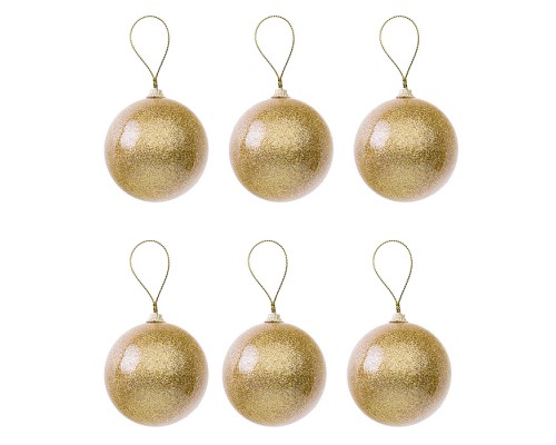 Набор елочных шаров (6см*6шт) золото в пакете