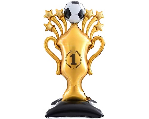 Шар 3D (59''/150 см) Фигура на подставке, Кубок Чемпиона, Футбольный мяч, 1 шт. в уп.