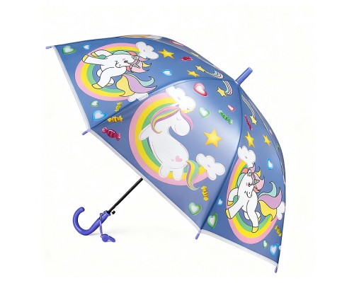 Зонт детский "Радужная единорожка" (цвет фиолетовый) (50см.)