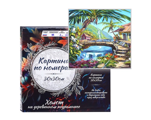 Картина по номерам 30х30 "Гавайский пейзаж" (22 цвета)
