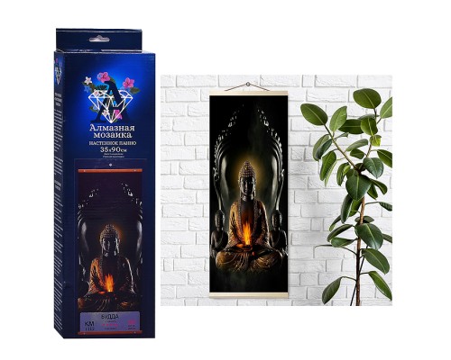 Алмазная мозаика 35х90 "Панно. Будда" (33 цвета)