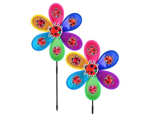 Ветерок "Божьи коровки на лепестках" 29*67 см., в пакете