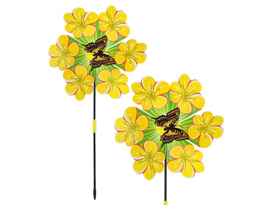 Ветерок "Цветок с бабочкой" 22*54см., в пакете