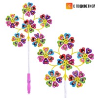 Ветерок "Смайлик" 9*30*57см., светящийся, в пакете