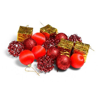 Набор новогодних украшений "Метелица" красные и золотые (5см*20шт)в пакете