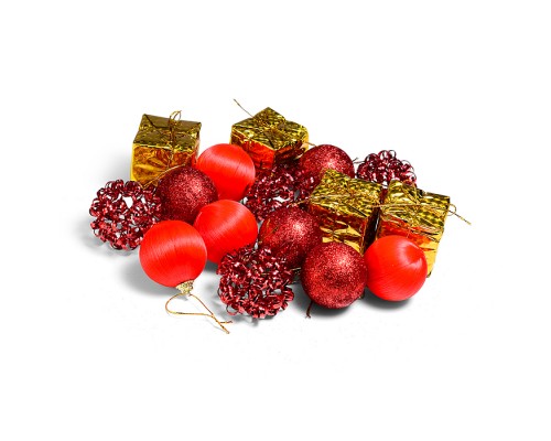 Набор новогодних украшений "Метелица" красные и золотые (5см*20шт)в пакете