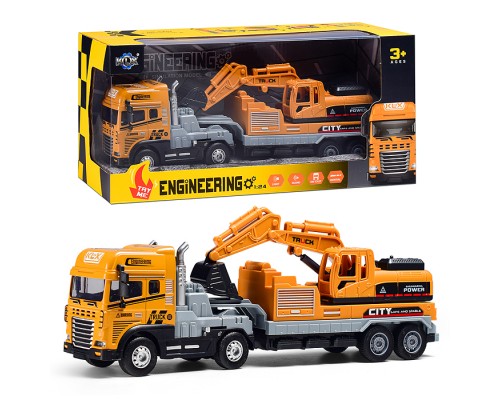 Машина "Экскаватор" 1:24 (свет,звук) в коробке