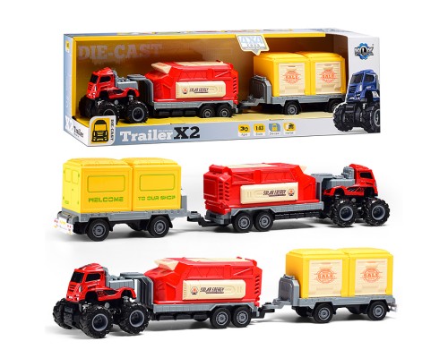 Машина "Большой прицеп" 1:43 (свет,звук) в коробке