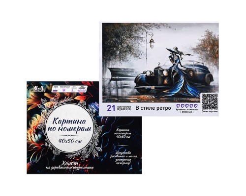 Картина по номерам 40х50 "В стиле ретро" (21 цвет)