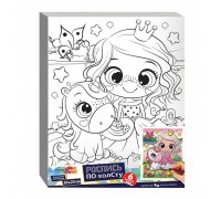 Холст для росписи 20*25 см., "Принцесса и пони"