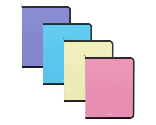 Папка для тетрадей на молнии пласт. с отделением для ручек и доп. резинкой Diagonal Pastel