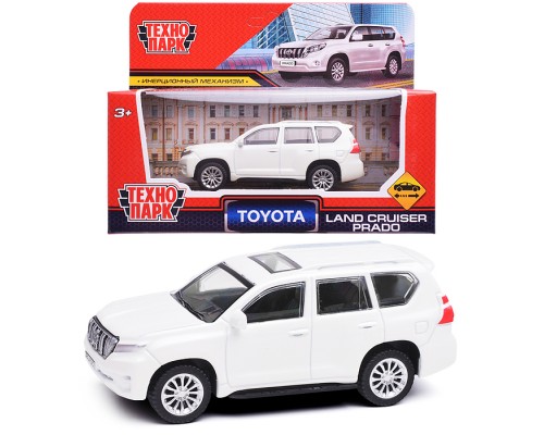 Машина металл Toyota Land Cruiser Prado 10,5 см, (белый) инерц, в коробке