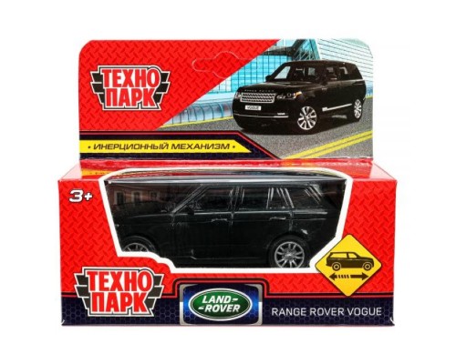Машина пластик Land Rover Range Rover Vogue 12 см, инерц, черный