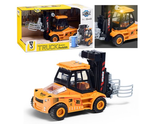 Машина "Вилочный погрузчик 3" 1:43 ( свет,звук) в крорбке