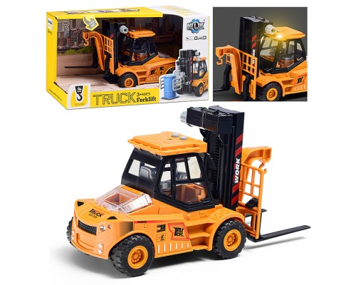 Машина  "Вилочный погрузчик4" 1:43 (свет,звук) в коробке