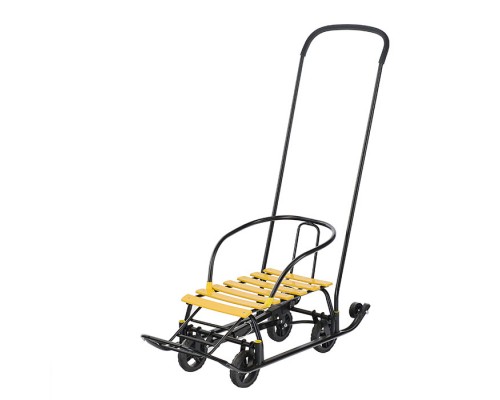 Санки детские "Мишутка-1" Универсал (черный-желтый) в коробке