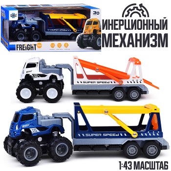 Машина "Мега прицеп два этажа" в коробке