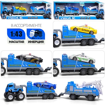 Машина "Полицейский прицеп" 1:43 в коробке